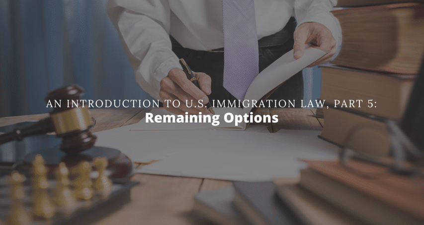An Introduction to U.S. Immigration Law, Part 5: Remaining Options