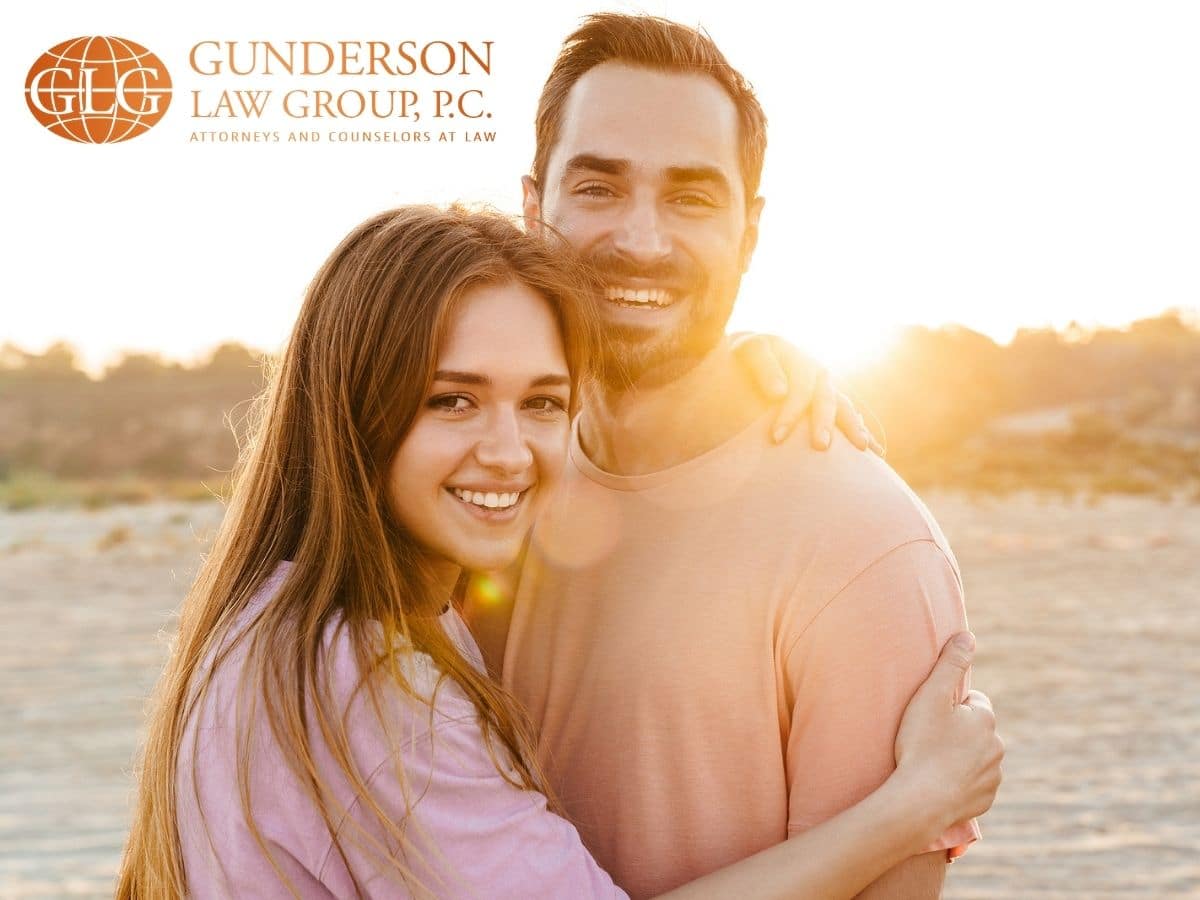 Loving couple smiling