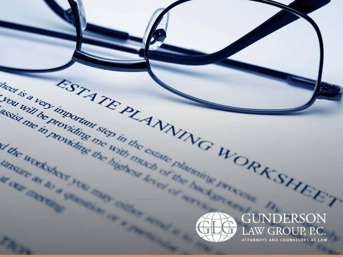 Glasses on estate planning documents