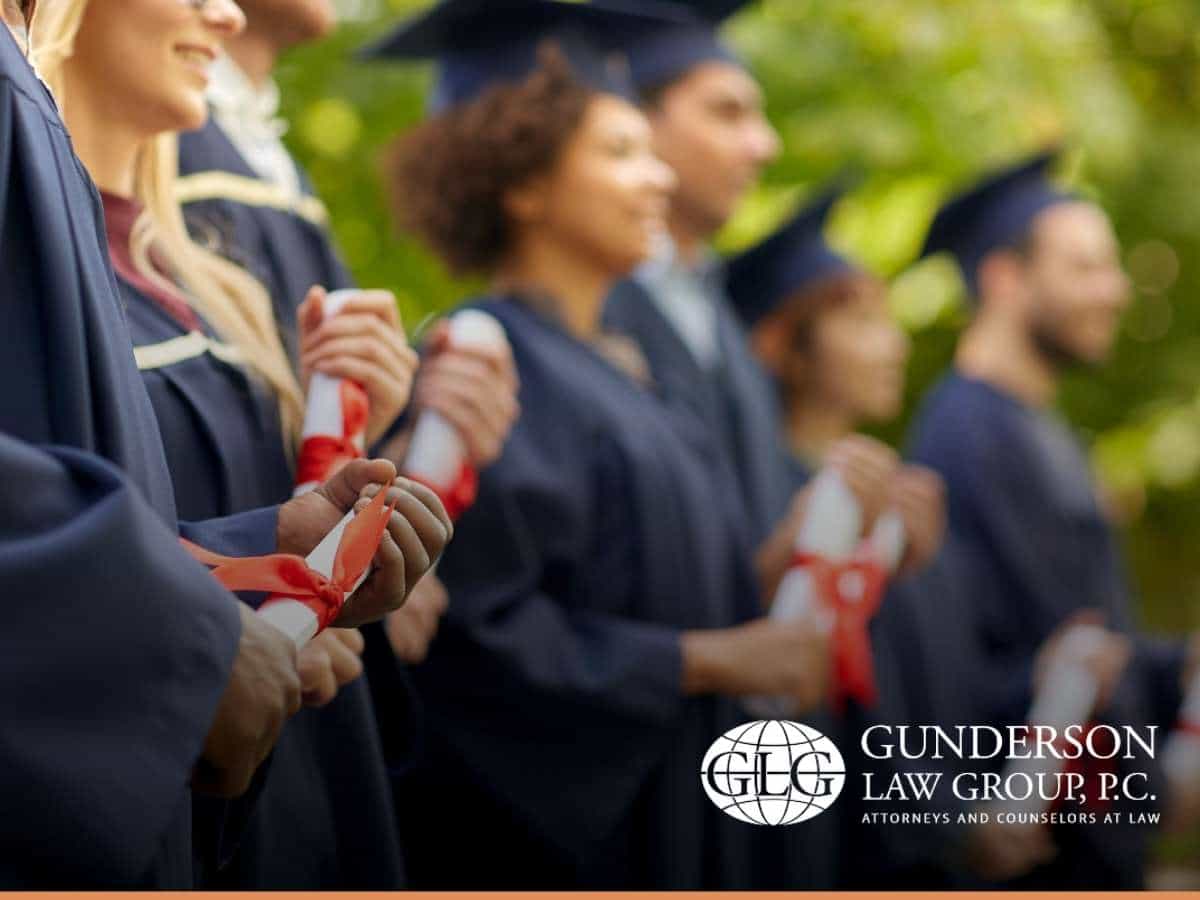 Group Of Students Graduating From College In Arizona