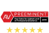 AV Preeminent Peer Rated For Highest Level Of Professional Excellence