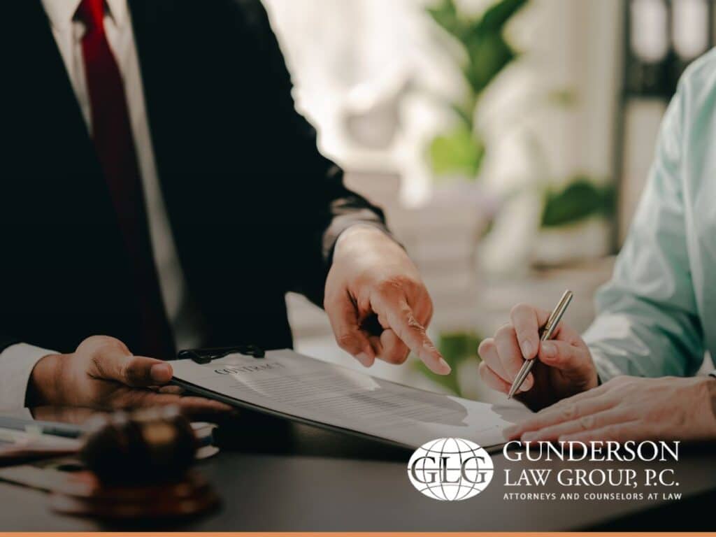Arizona estate planning attorney reviewing intellectual property documents with a client