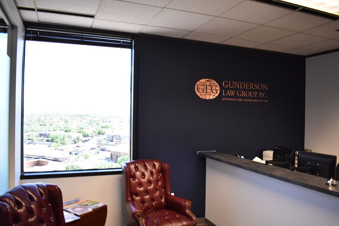 Gunderson Law Group reception, Tempe office Reception at the Gunderson Law Group probate office on East Southern Avenue in Tempe, Arizona